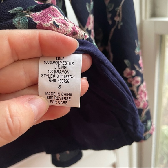 Blue and pink floral off the shoulder top - Picture 5 of 5